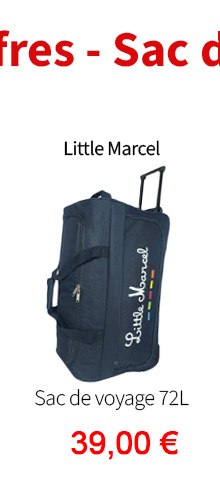 Bleu Cerise Bagagerie Sac de voyage Little Marcel 72L en soldes 