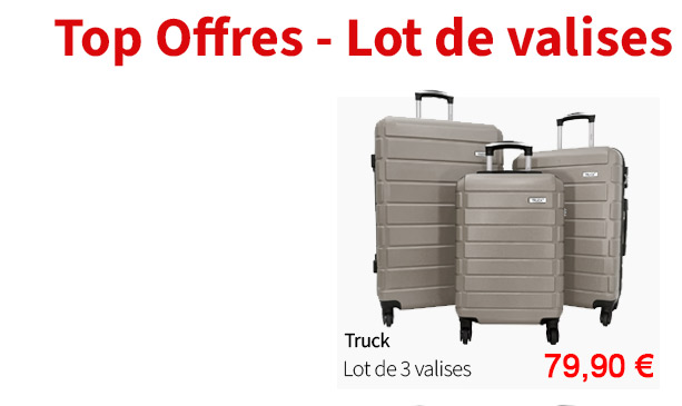  Bleu Cerise Bagagerie Lot de Valises Truck en Soldes 