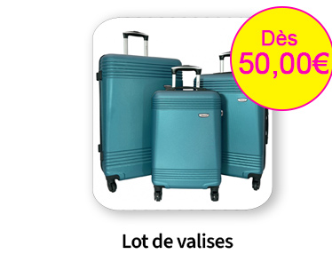  Bleu Cerise Bagagerie Lots de valises en promotions et a prix bas 