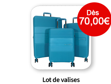  Bleu Cerise Bagagerie Lots de valises en promotions et a prix bas 
