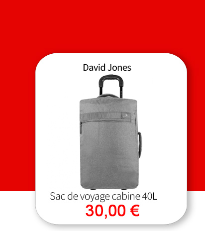 Bleu Cerise Bagagerie Sac de voyage cabine David Jones en promotion