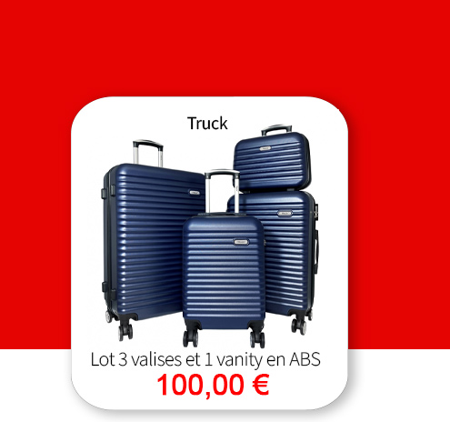  Bleu Cerise Bagagerie Lot de Valises 4 pièces Truck en promotion