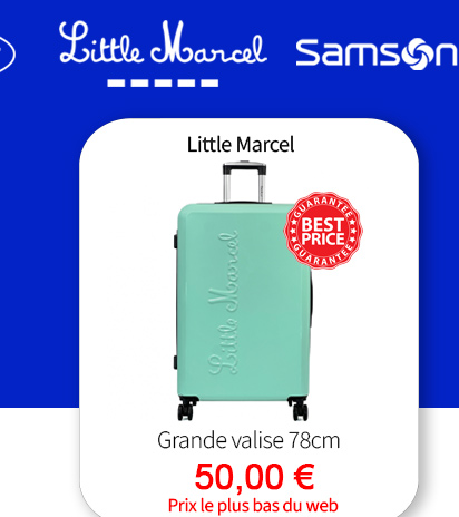  Bleu Cerise Bagagerie Grande Valise Rigide Little Marcel à prix bas 