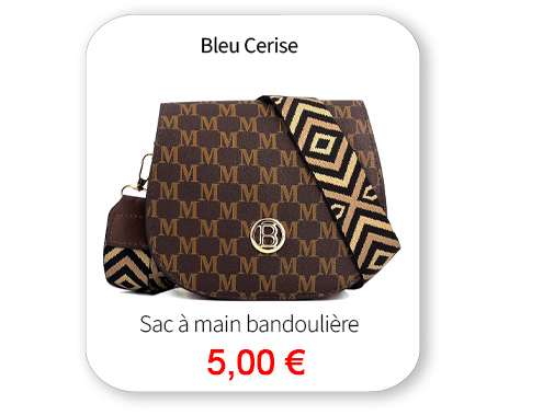 Bleu Cerise Sac a main pas cher 5 euros  