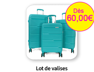  Bleu Cerise Bagagerie Lots de valises en promotions et a prix bas 