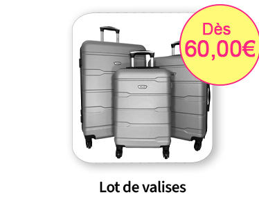  Bleu Cerise Bagagerie Lots de valises en promotions et a prix bas 