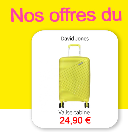  Bleu Cerise Bagagerie Lot de 3 valises extensibles David Jones Promotions 