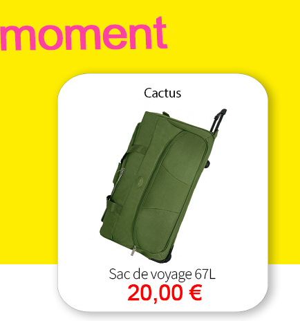  Bleu Cerise Bagagerie Sac de voyage Cactus en promotion 
