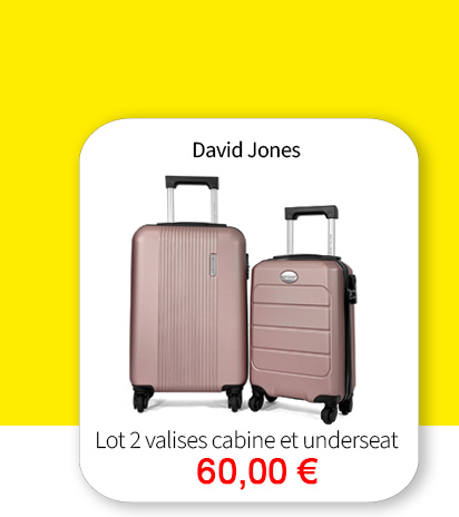 Bleu Cerise Bagagerie Lot de 2 valises cabine dont 1 underseat promotion