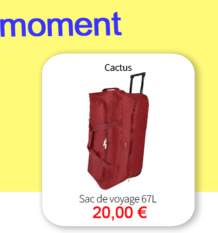  Bleu Cerise Bagagerie Sac de voyage Cactus en promotion 