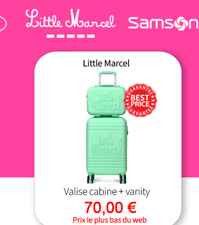  Bleu Cerise Bagagerie Lot Valise cabine et vanity Rigide Little Marcel à prix bas 