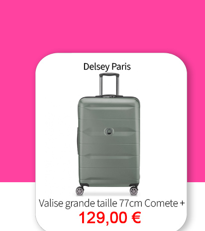 Bleu Cerise Bagagerie Valise Delsey Paris Comete + pas Cher  