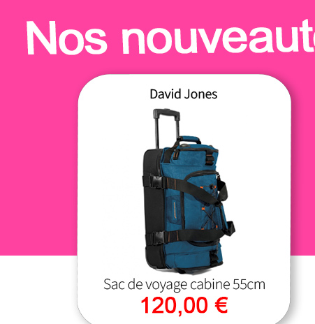  Bleu Cerise Bagagerie Sac de voyage Cabine David Jones