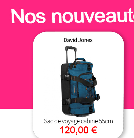  Bleu Cerise Bagagerie Sac de voyage Cabine David Jones