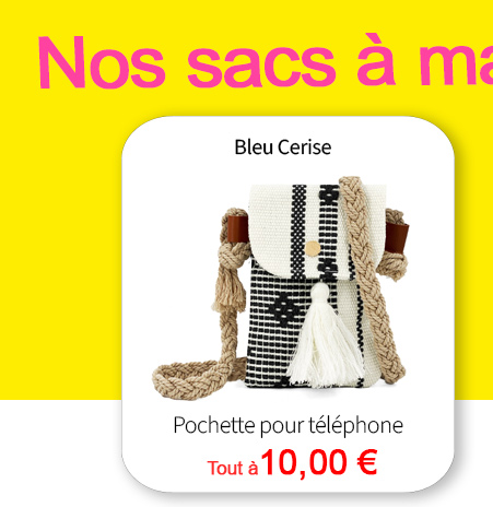  Bleu Cerise Maroquinerie sac à main banane pas cher