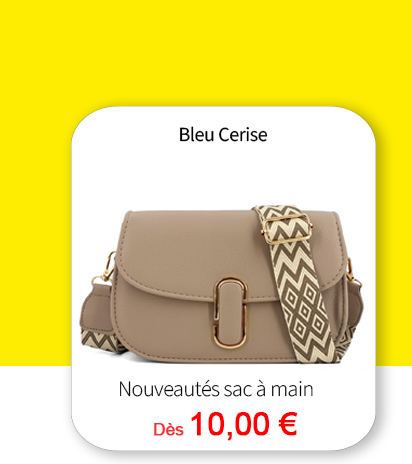  Bleu Cerise Maroquinerie Sac a main à main bandoulière Pas Cher Tendance 