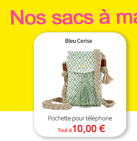  Bleu Cerise Maroquinerie sac à main banane pas cher