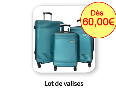  Bleu Cerise Bagagerie Lots de valises en promotions et a prix bas 