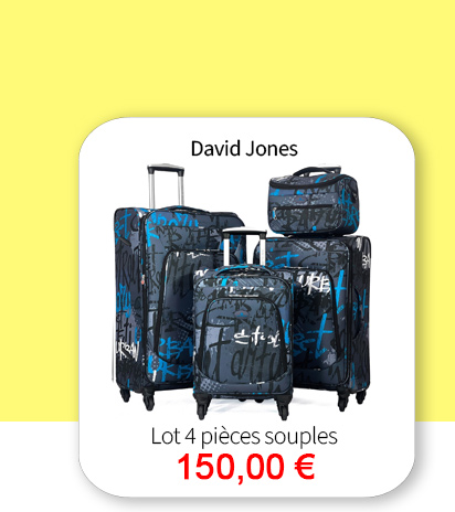 Bleu Cerise Bagagerie Lot de 4 valises David Jones en promotion