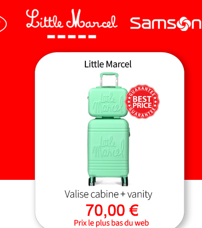  Bleu Cerise Bagagerie Valise cabine et vanity Little Marcel à Prix Bas