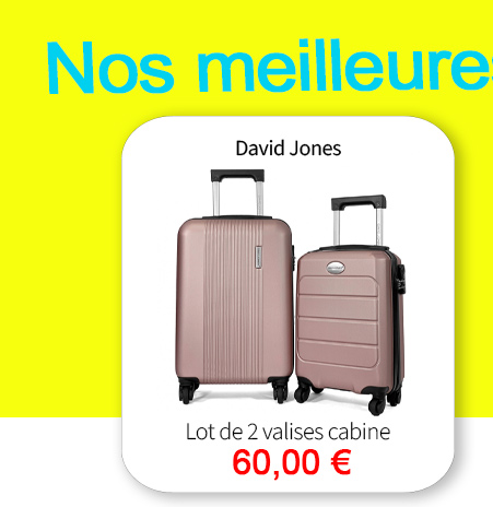  Bleu Cerise Bagagerie Lot de 2 valises cabine David Jones en Soldes 
