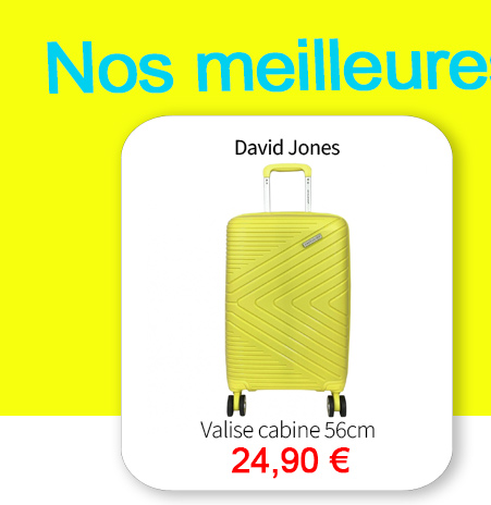  Bleu Cerise Bagagerie Valise Cabine Rigide David Jones en Soldes 