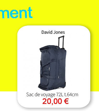 Bleu Cerise Bagagerie Sac de Voyage Grand Format en Soldes
