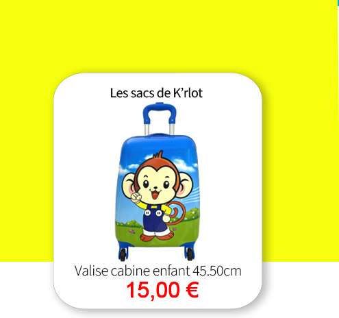Bleu Cerise Bagagerie valise enfant en soldes 