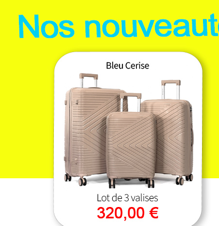  Bleu Cerise Bagagerie Lot de valises Travel Light LYS PARIS 