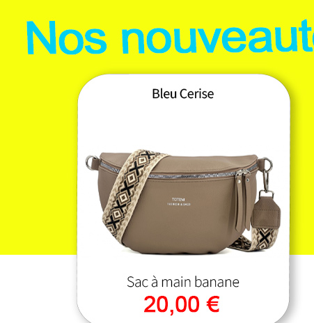  Bleu Cerise Maroquinerie Sac à main Banane Femme Pas Cher 