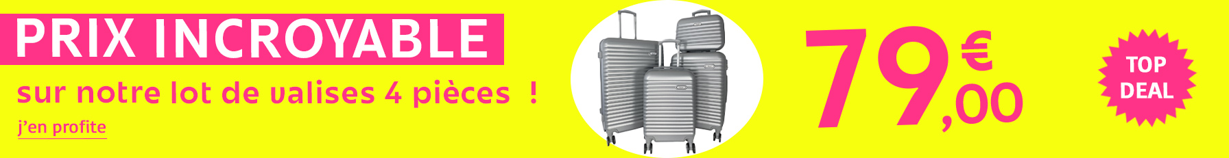  Bleu Cerise Maroquinerie Bagagerie lot de valises 4 pièces à 80€ prix exceptionnel 
