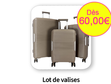  Bleu Cerise Bagagerie Lots de valises en promotions et a prix bas 