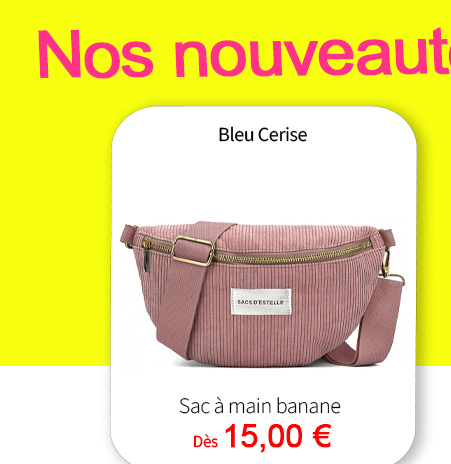  Bleu Cerise Maroquinerie Sac à main Banane Femme Pas Cher 