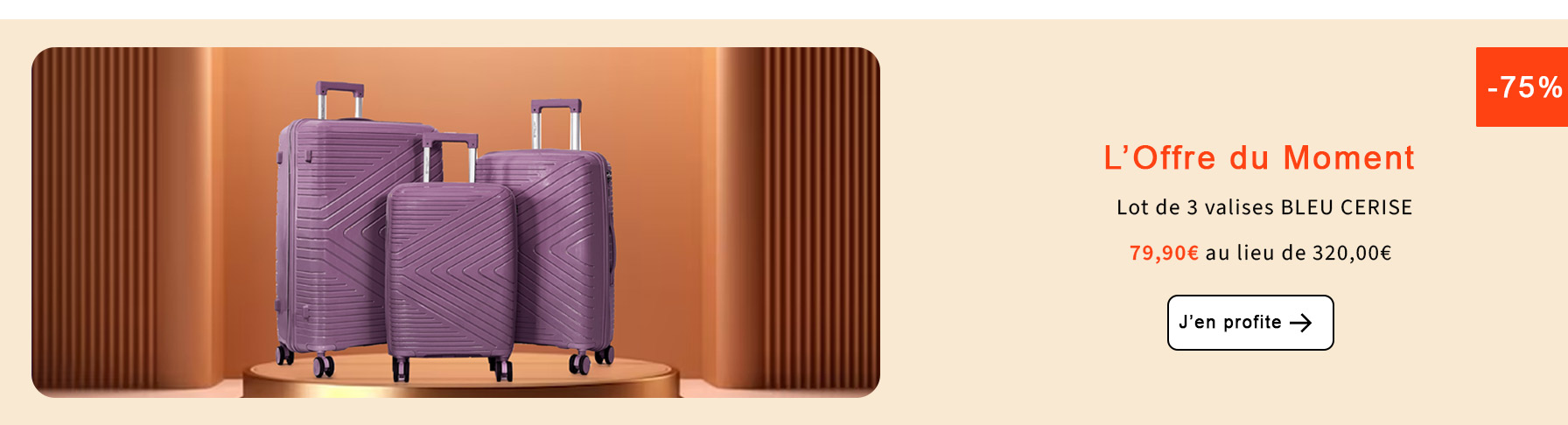  Bleu Cerise Lot de Valises en Promotion 