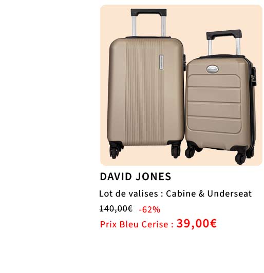  Bleu Cerise Lot Valise Cabine Pas Cher 