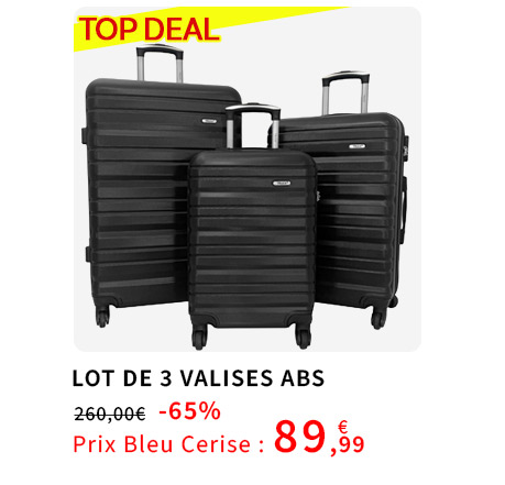  Bleu Cerise Bagagerie Lot de Valises Soldes 