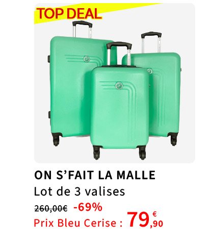  Bleu Cerise Bagagerie Lot de Valises Soldes 