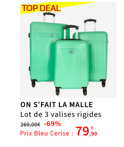 Bleu Cerise Bagagerie Lot de Valises Soldes 