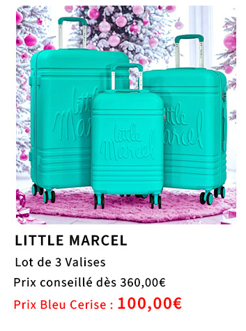  Bleu Cerise Bagagerie Lot de 3 valises Little Marcel à Prix Bas 