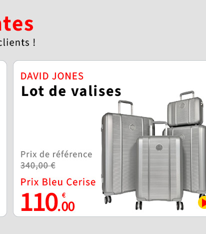 Bleu Cerise Bagagerie Lot Valises Promotions