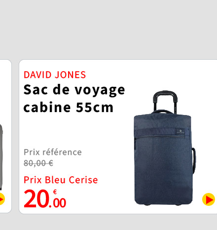  Bleu Cerise Bagagerie Sac de Voyage David Jones Promotion 