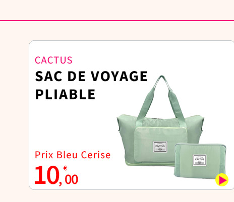  Bleu Cerise Bagagerie Cactus Sac de Voyage Pliable 10€ 