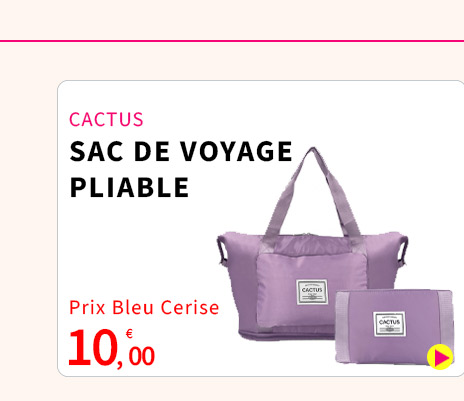  Bleu Cerise Bagagerie Cactus Sac de Voyage Pliable 10€ 