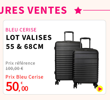  Bleu Cerise Bagagerie Lot Valise Cabine et Soute Promotion