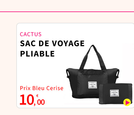  Bleu Cerise Bagagerie Cactus Sac de Voyage Pliable 10€ 