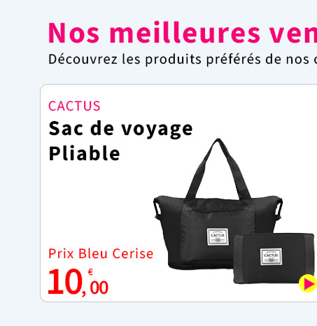  Bleu Cerise Bagagerie Cactus Sac de Voyage Pliable 10€ 