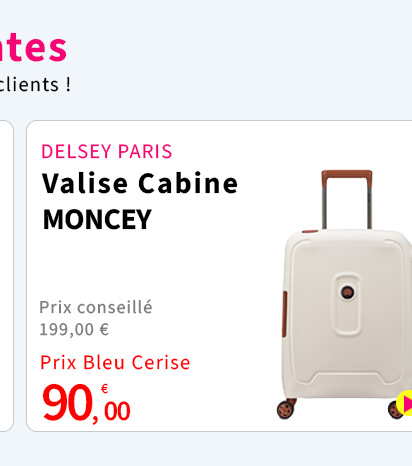 Bleu Cerise Bagagerie DELSEY PARIS Valise Soute Prix Bas