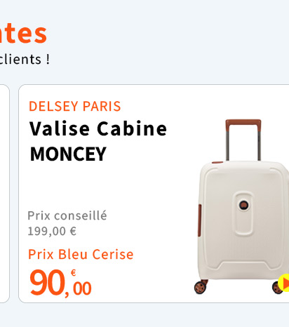 Bleu Cerise Bagagerie DELSEY PARIS Valise Cabine Moncey Prix Bas