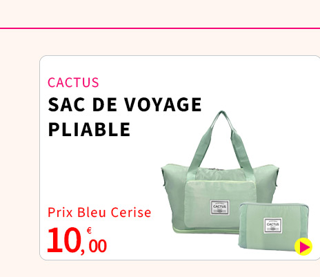  Bleu Cerise Bagagerie Cactus Sac de Voyage Pliable 10€ 