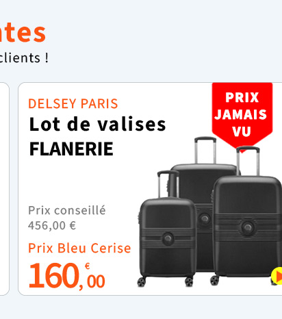 Bleu Cerise Bagagerie Lot de Valises Flanerie Prix Bas